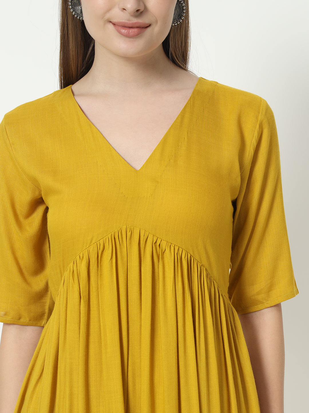 Fab Fashion Alia Cut Mustard Pure Cotton V Neck Top+Pant | Grocsy