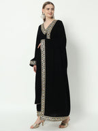 Fab Fashion Black Velvet Lace Suit Full Set | Grocsy