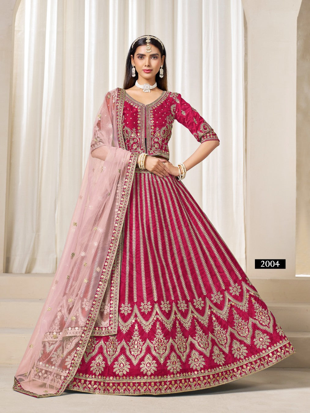 Anaita Red Heavy Embroidered Art Silk Designer Lehenga Choli | Grocsy