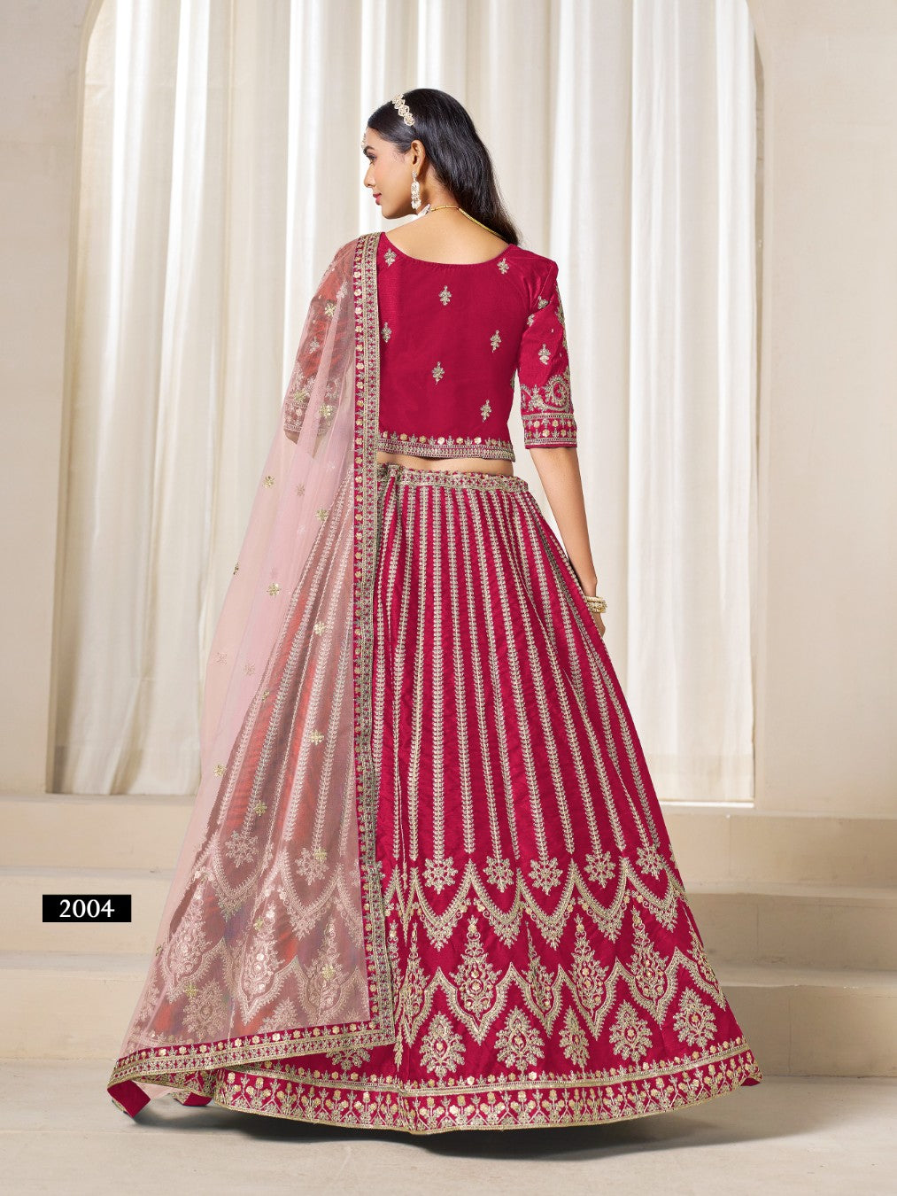 Anaita Red Heavy Embroidered Art Silk Designer Lehenga Choli | Grocsy