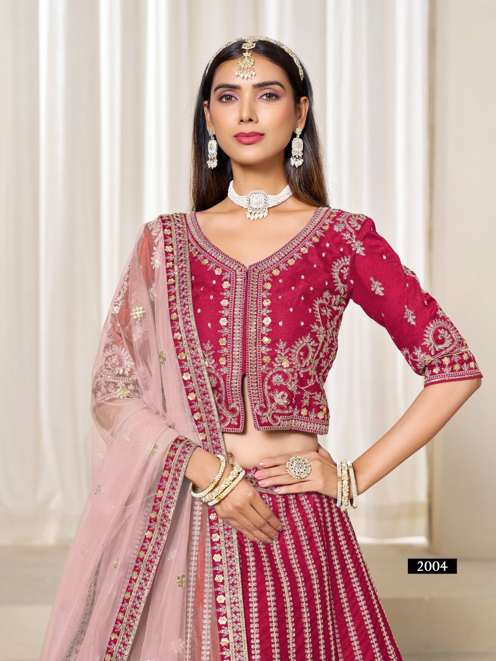 Anaita Red Heavy Embroidered Art Silk Designer Lehenga Choli | Grocsy
