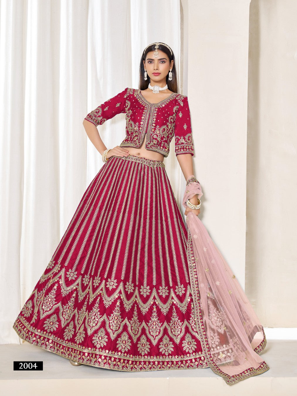 Anaita Red Heavy Embroidered Art Silk Designer Lehenga Choli | Grocsy