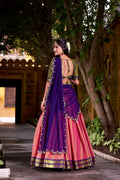 Lorenvalley Fashion Pink Kanchipuram Zari Weaving Work Lehenga Choli with Dupatta | Grocsy