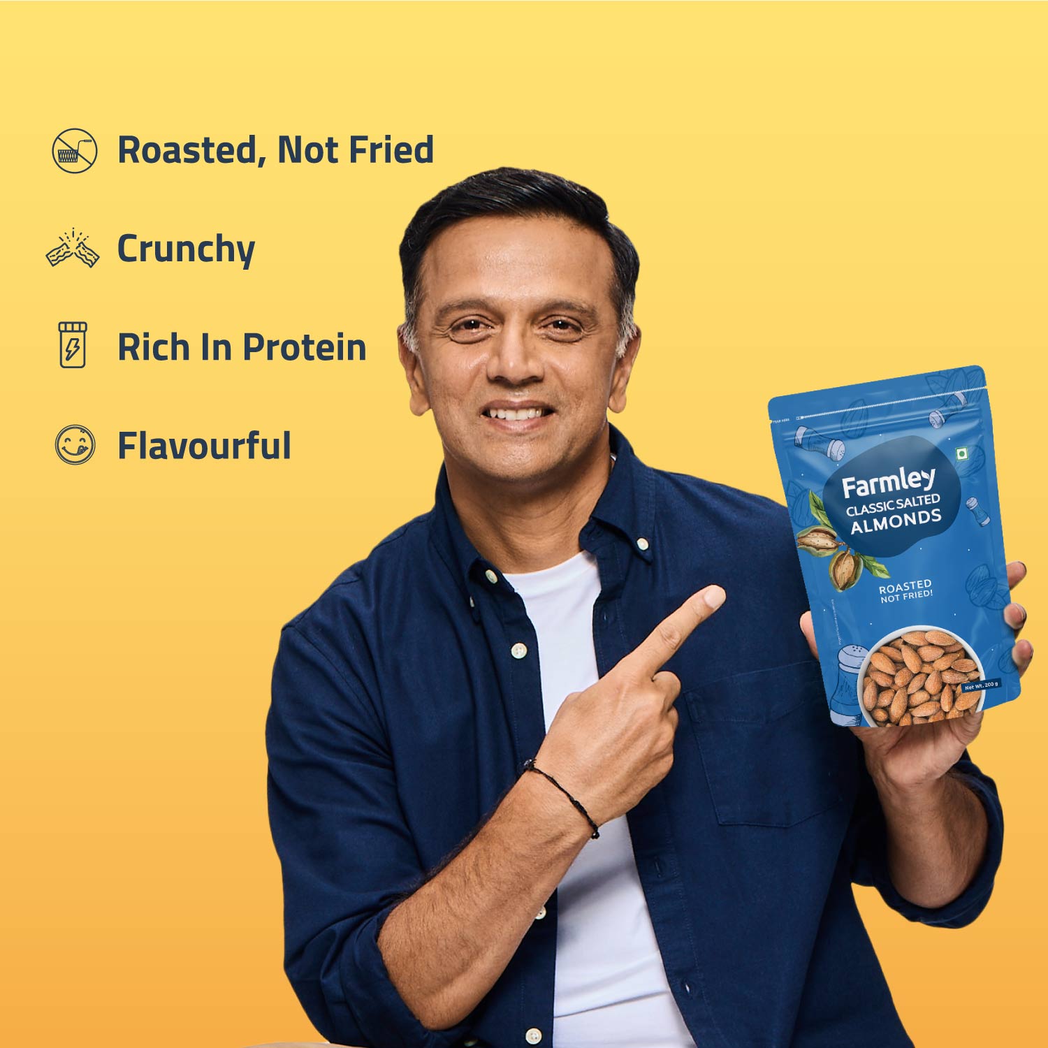 Farmley Roasted & Salted Cashews 200 g & Roasted Almonds 200 g | Grocsy