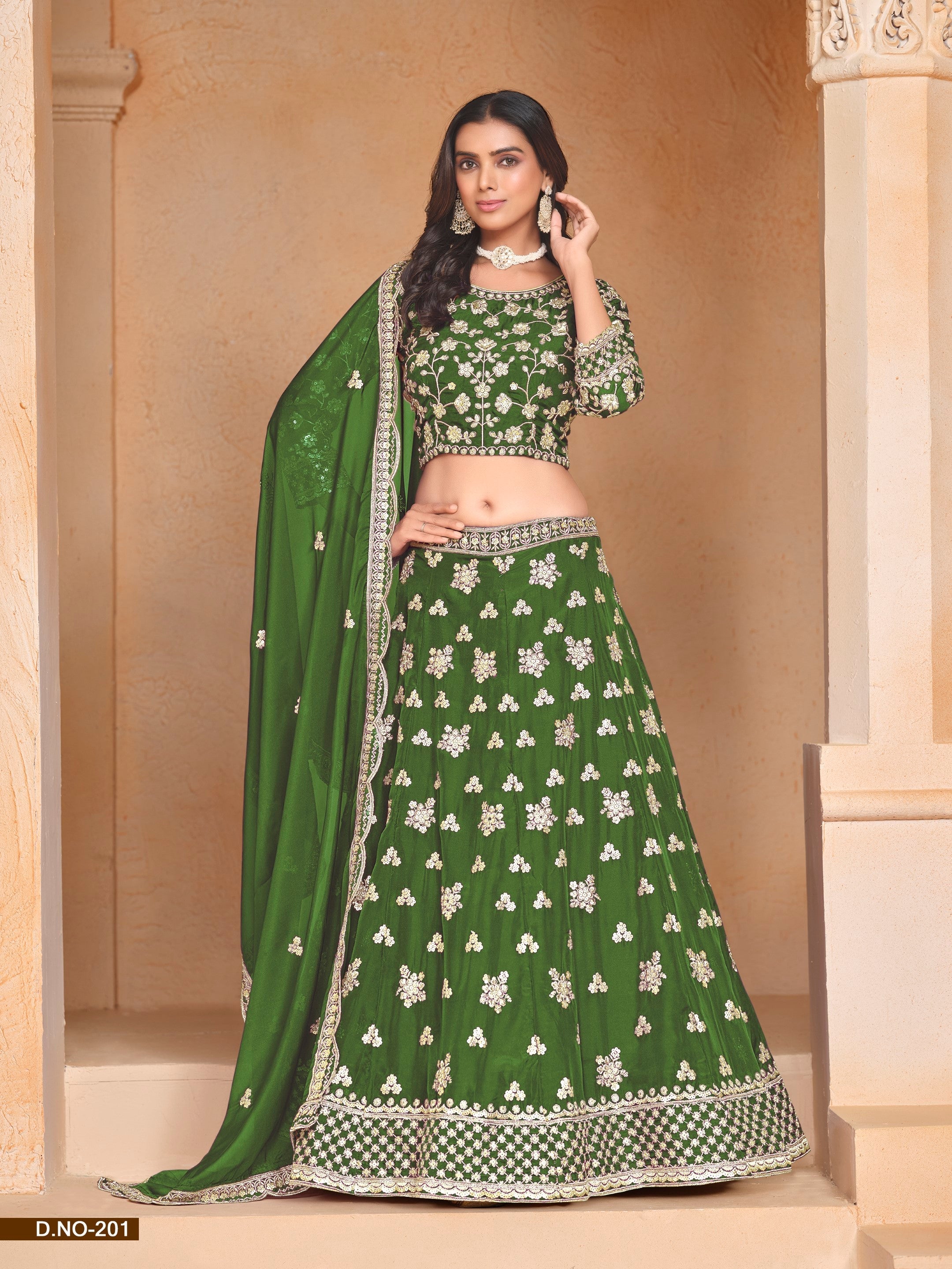 Anaita Green Embroidered Heavy Organza Designer Lehenga With Blouse | Grocsy
