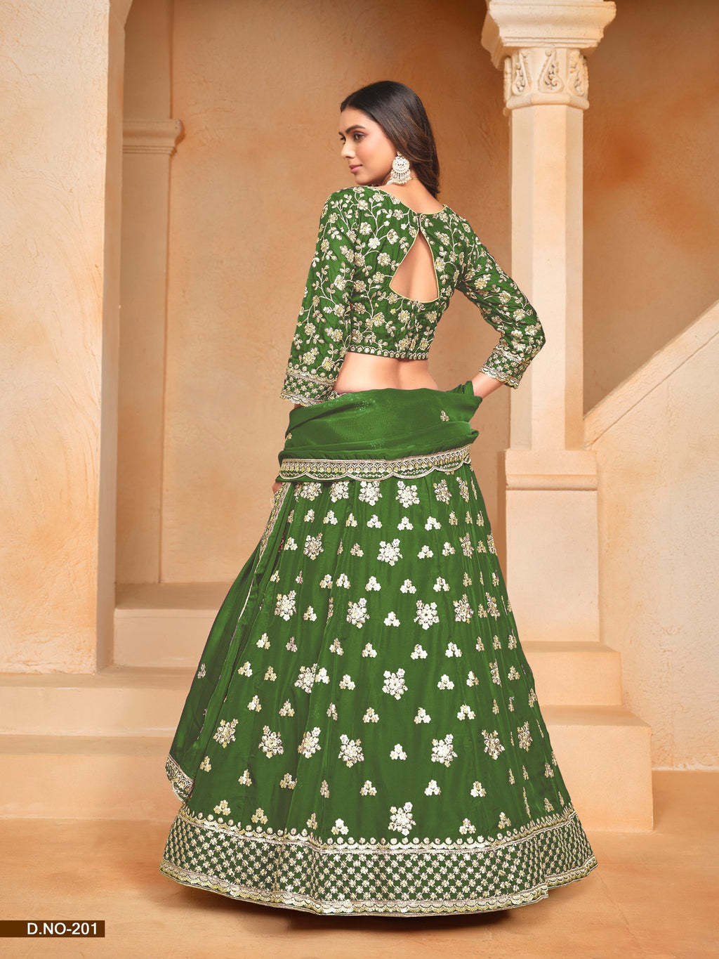 Anaita Green Embroidered Heavy Organza Designer Lehenga With Blouse | Grocsy