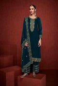 Lorenvalley Fashion Women Rama Velvet Embroidered Salwar Suit Material | Grocsy