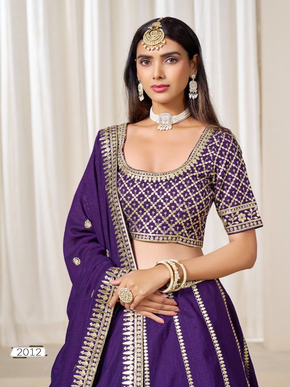 Anaita Purple Embroidered Art Silk Designer Lehenga Choli | Grocsy