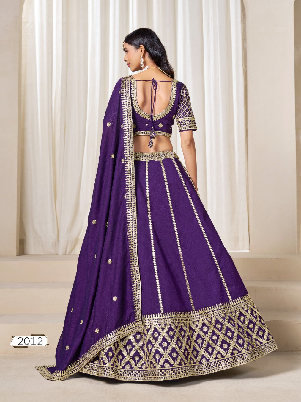 Anaita Purple Embroidered Art Silk Designer Lehenga Choli | Grocsy