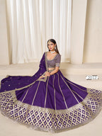 Anaita Purple Embroidered Art Silk Designer Lehenga Choli | Grocsy
