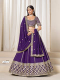 Anaita Purple Embroidered Art Silk Designer Lehenga Choli | Grocsy