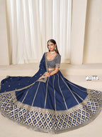 Anaita Navy Embroidered Art Silk Designer Lehenga Choli | Grocsy