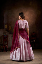 Lorenvalley Purple Jacquard Silk weaving work Lehenga Choli with Dupatta | Grocsy