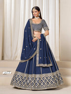 Anaita Navy Embroidered Art Silk Designer Lehenga Choli | Grocsy