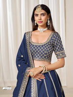 Anaita Navy Embroidered Art Silk Designer Lehenga Choli | Grocsy