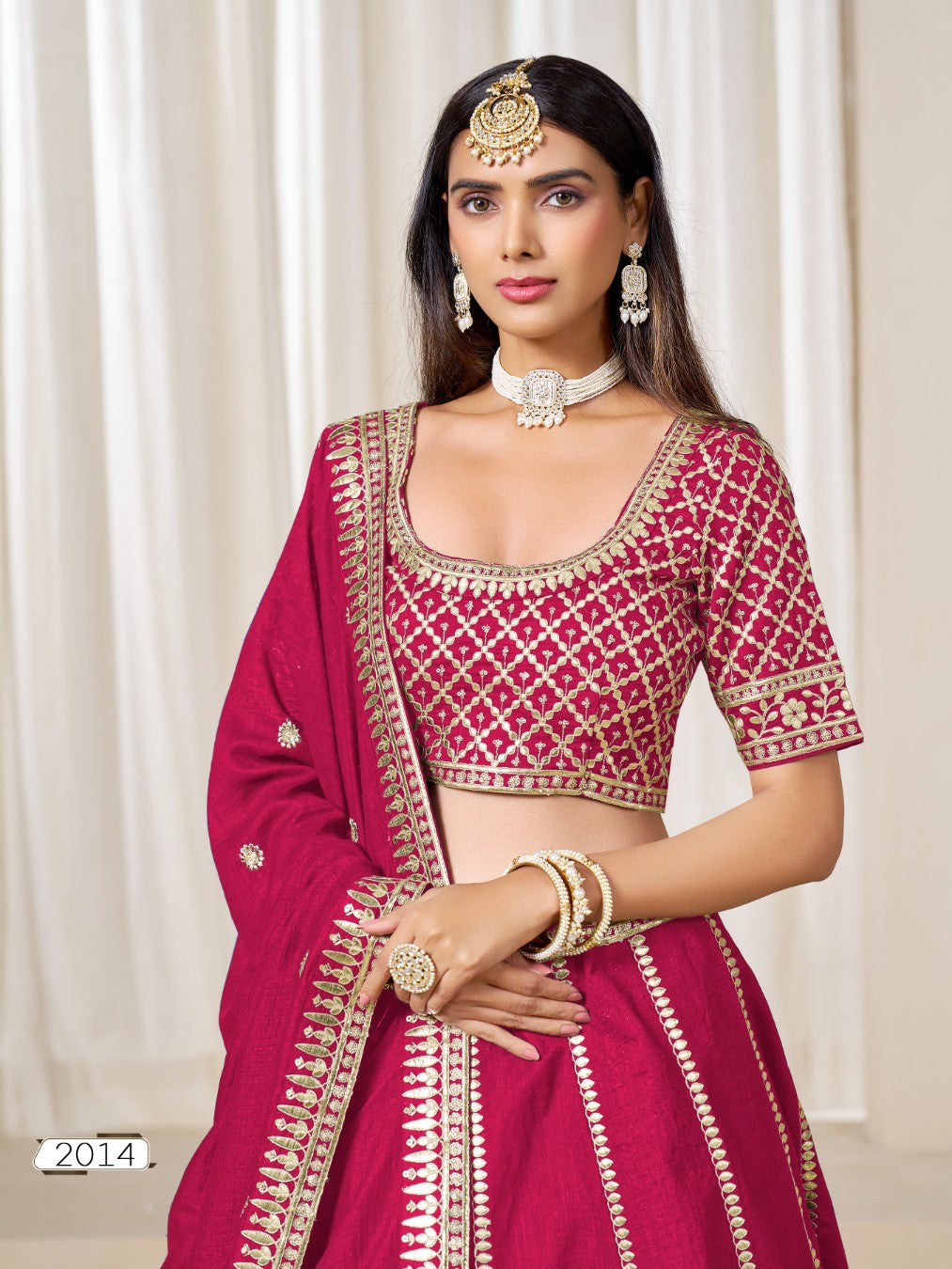 Anaita Red Embroidered Art Silk Designer Lehenga Choli | Grocsy