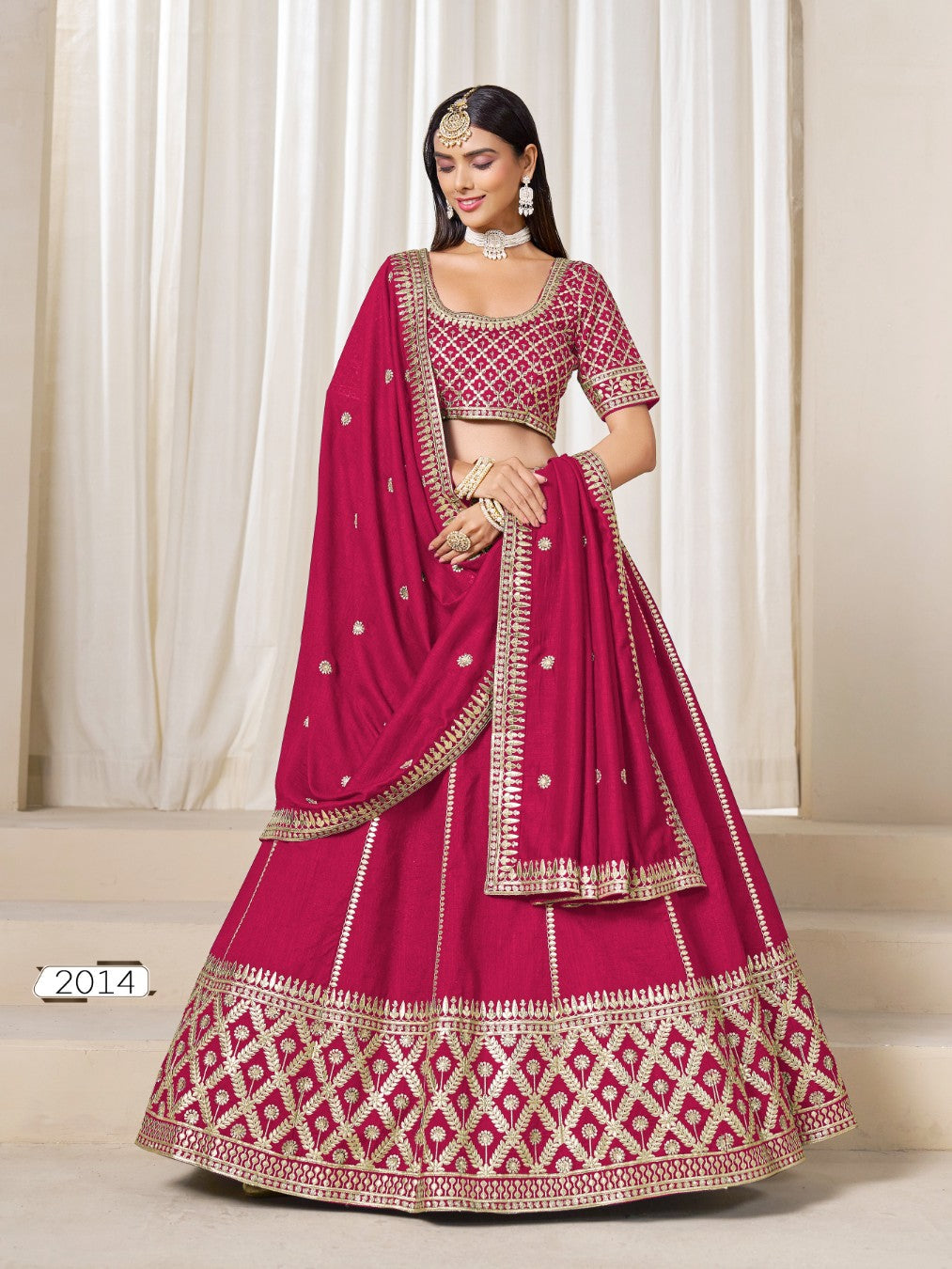 Anaita Red Embroidered Art Silk Designer Lehenga Choli | Grocsy