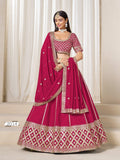 Anaita Red Embroidered Art Silk Designer Lehenga Choli | Grocsy