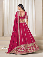 Anaita Red Embroidered Art Silk Designer Lehenga Choli | Grocsy