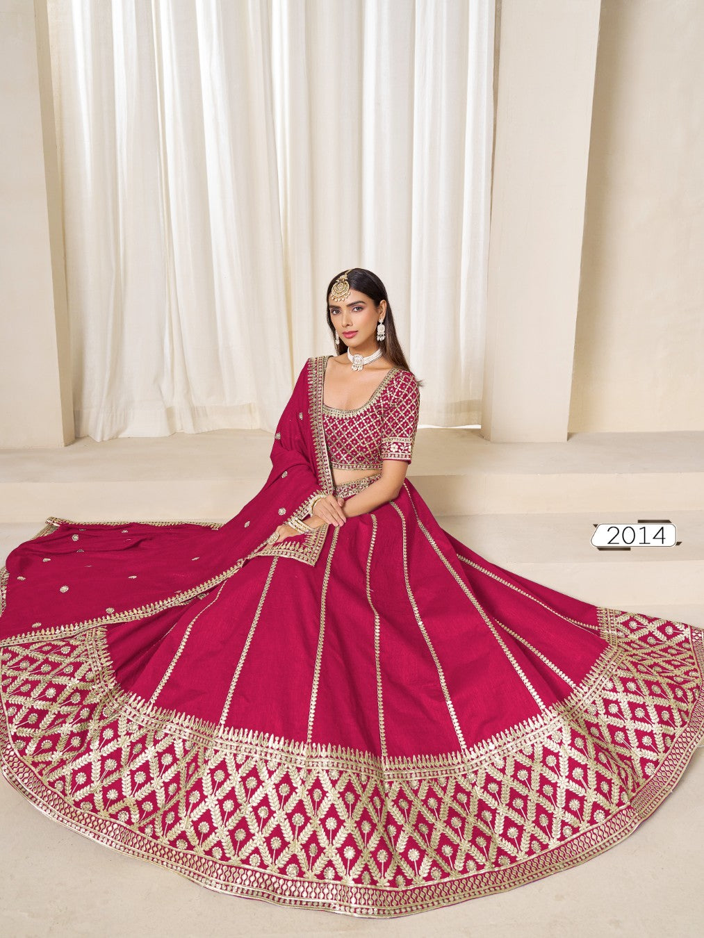 Anaita Red Embroidered Art Silk Designer Lehenga Choli | Grocsy