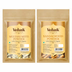 Vedask Organic Multani Mitti And SandalWood Powder Combo Pack | Grocsy