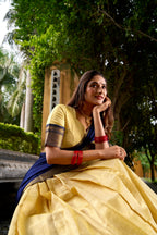 Lorenvalley Fashion Cream Kanchipuram Zari Weaving Work Lehenga Choli with Dupatta | Grocsy