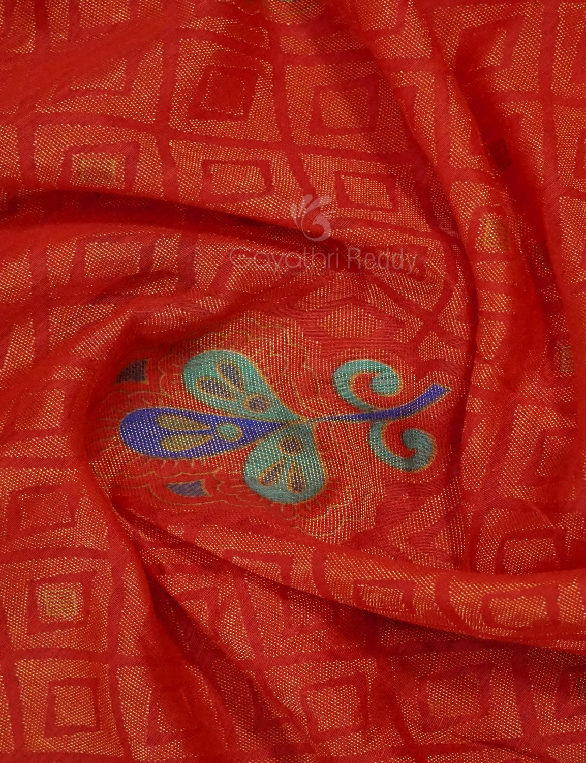 Orange Colour With Pista Green Blouse Cotton Brasso Saree By Gayathri Reddy Designer Studio | Grocsy