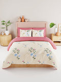 BIANCA Yellow & Blue Floral 186 TC King Bedsheet with 2 Pillow Covers | Grocsy