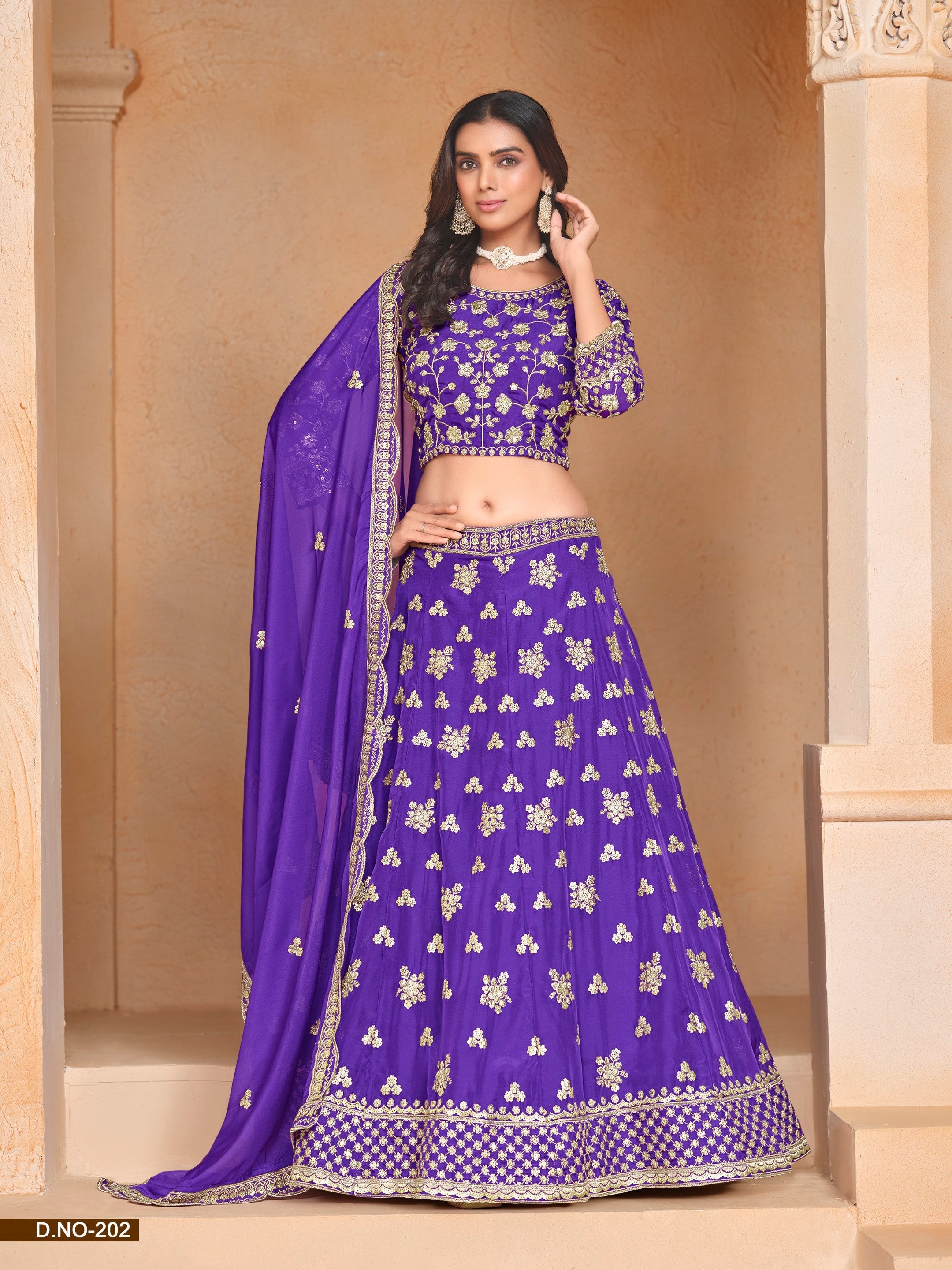 Anaita Lavender Embroidered Heavy Organza Designer Lehenga With Blouse | Grocsy