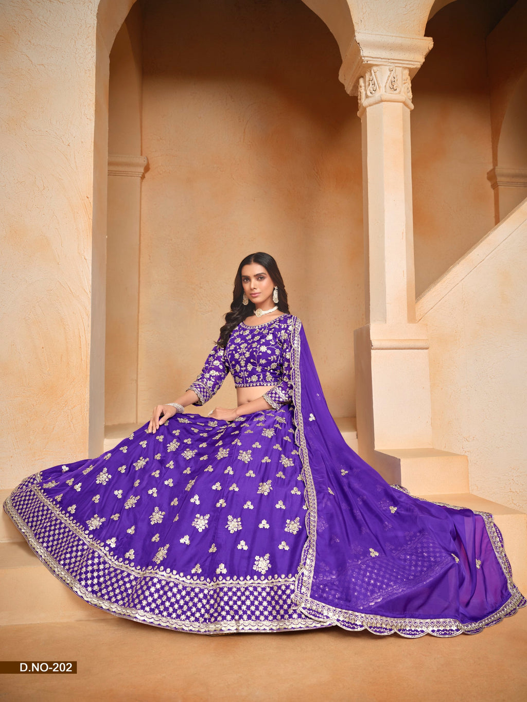 Anaita Lavender Embroidered Heavy Organza Designer Lehenga With Blouse | Grocsy