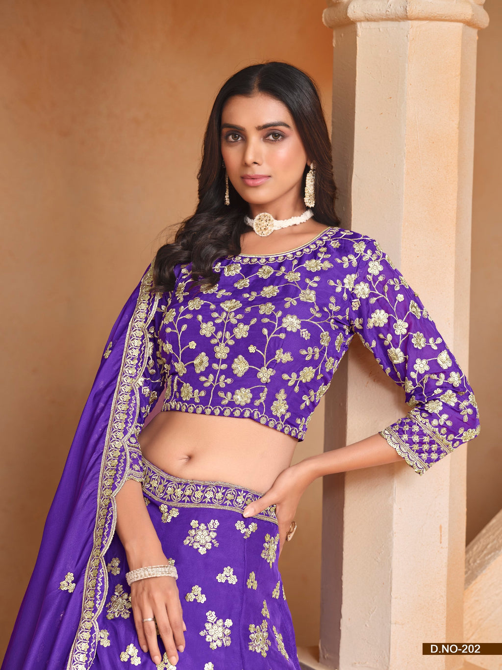 Anaita Lavender Embroidered Heavy Organza Designer Lehenga With Blouse | Grocsy