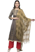 A R Silk Women's Cotton Window Mehndi Green Regular Dupatta | Grocsy