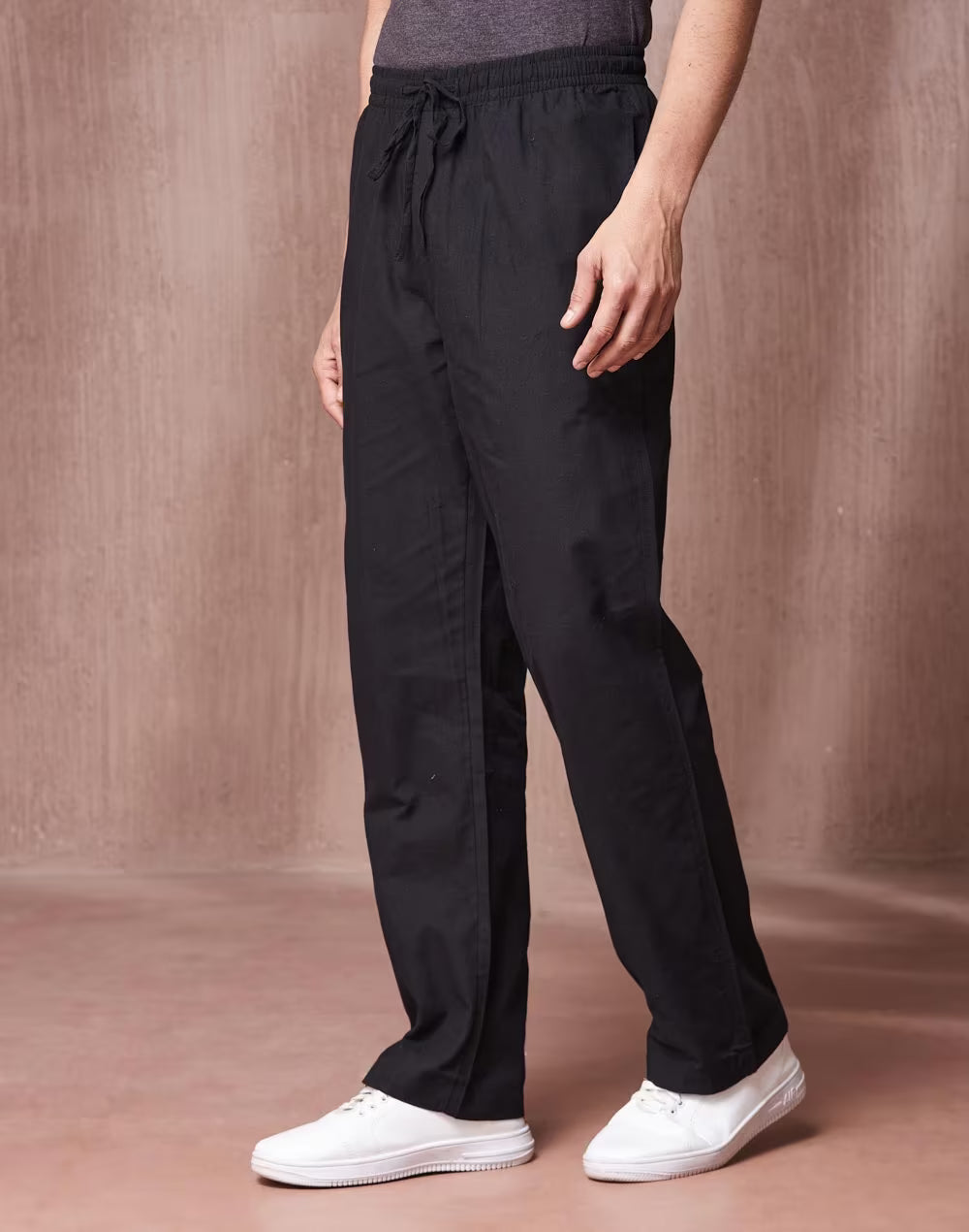 Fabmade White Black Combo Men Linen Pajama | Grocsy