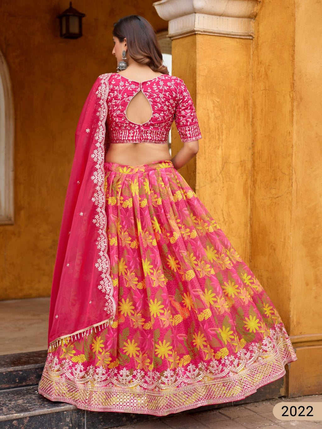 Anaita Magenta Art Silk Lehenga Choli With Tabby Silk Print | Grocsy