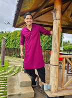 Jompers Men's Purple Chikan Kurta Only | Grocsy