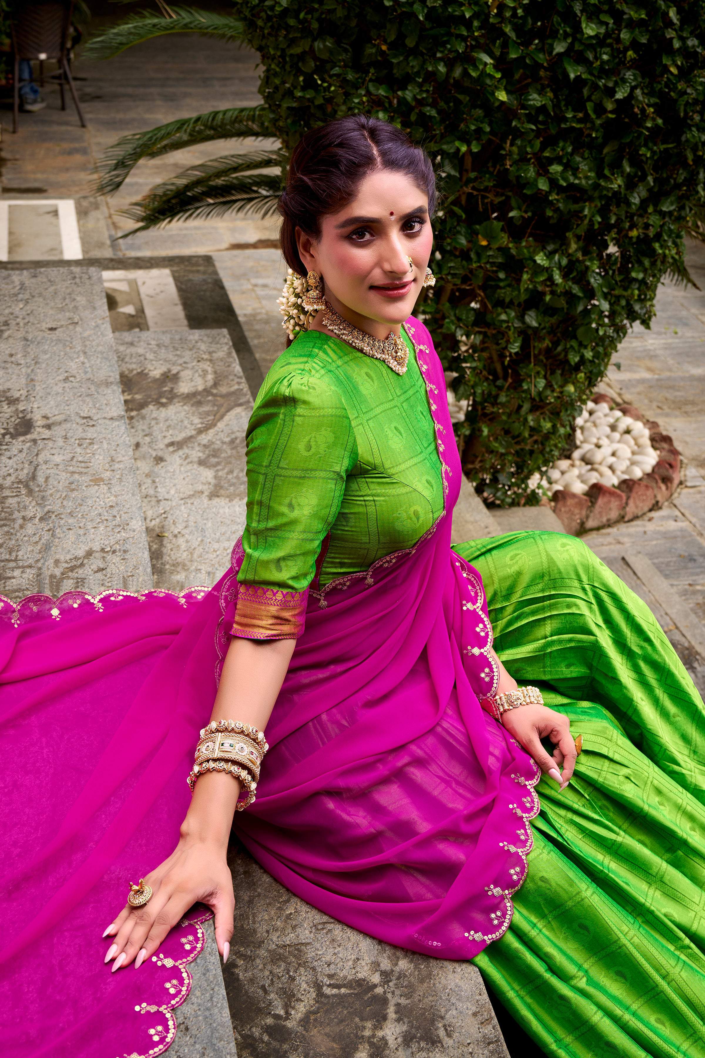 Evanik Traditional Parrot Poly Cotton Half Saree With Zari Weaving Work Lehenga Choli | Grocsy