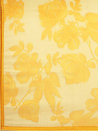 Sangria Yellow Floral Pure Chiffon Saree | Grocsy