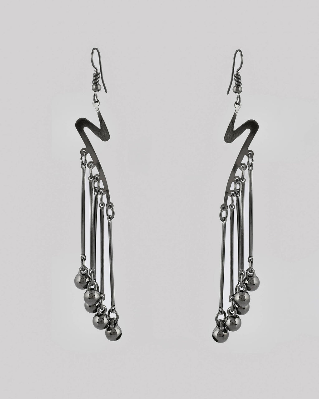 VOJ Women Rhodium-Plated Drop Chain Earrings Stainless Steel Drops & Danglers