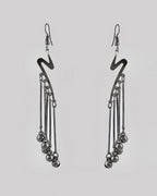VOJ Women Rhodium-Plated Drop Chain Earrings Stainless Steel Drops & Danglers