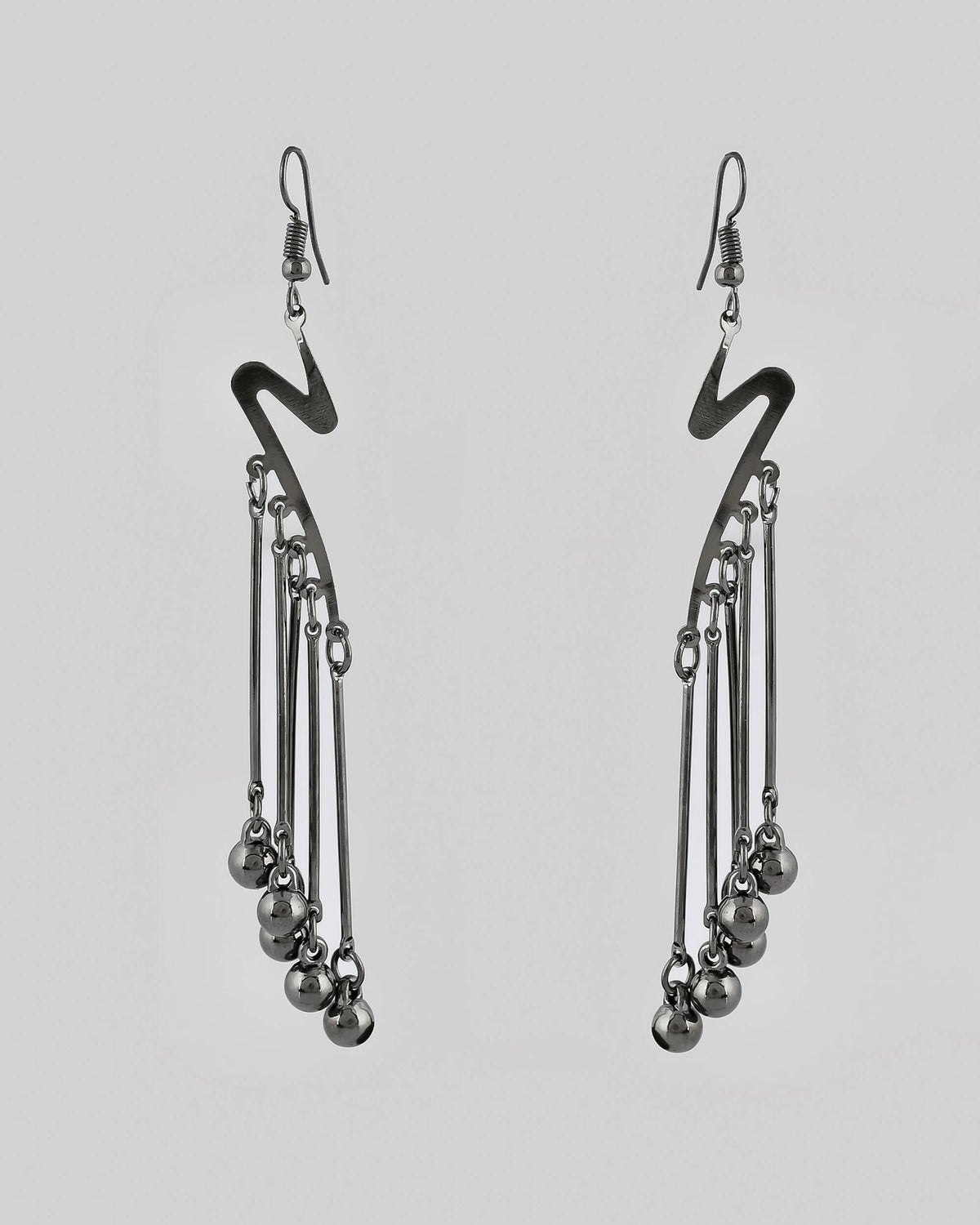 VOJ Women Rhodium-Plated Drop Chain Earrings Stainless Steel Drops & Danglers