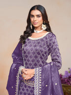Anaita Lavender Embroidered Gold Crush Salwar Suit | Grocsy