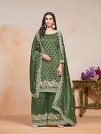 Anaita Green Embroidered Gold Crush Salwar Suit | Grocsy