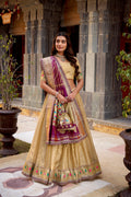 Lorenvalley Fashion Cream Simmer Organza Zari Weaving Work With Lace Border Lehenga Choli with Dupatta | Grocsy
