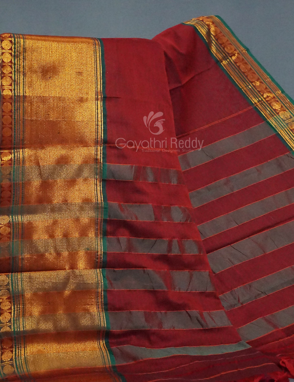 Kalanetha Maroon Colour Zari Kanchi Style Pure Narayanpet Cotton Saree By Gayathri Reddy Designer Studio | Grocsy