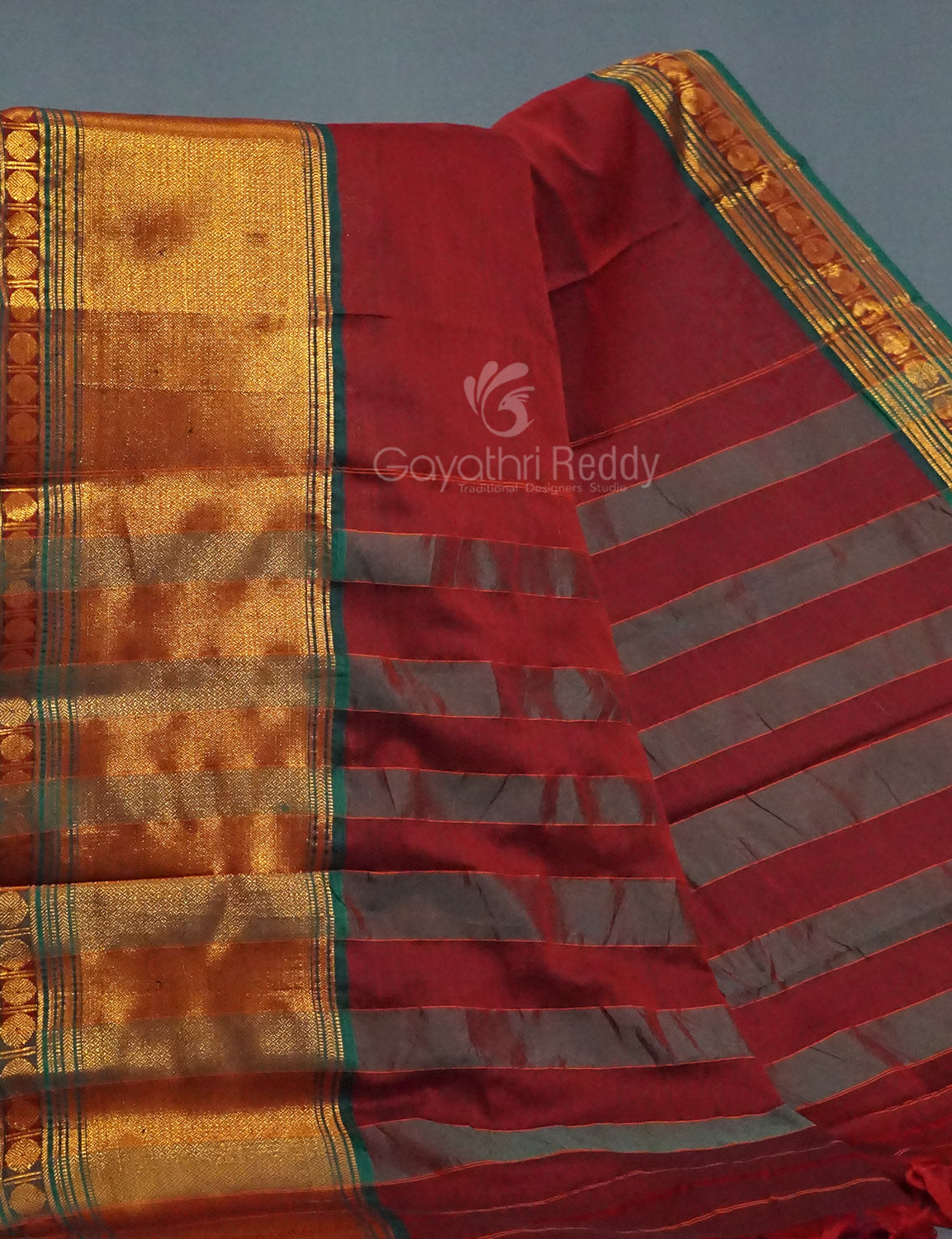 Kalanetha Maroon Colour Zari Kanchi Style Pure Narayanpet Cotton Saree By Gayathri Reddy Designer Studio | Grocsy
