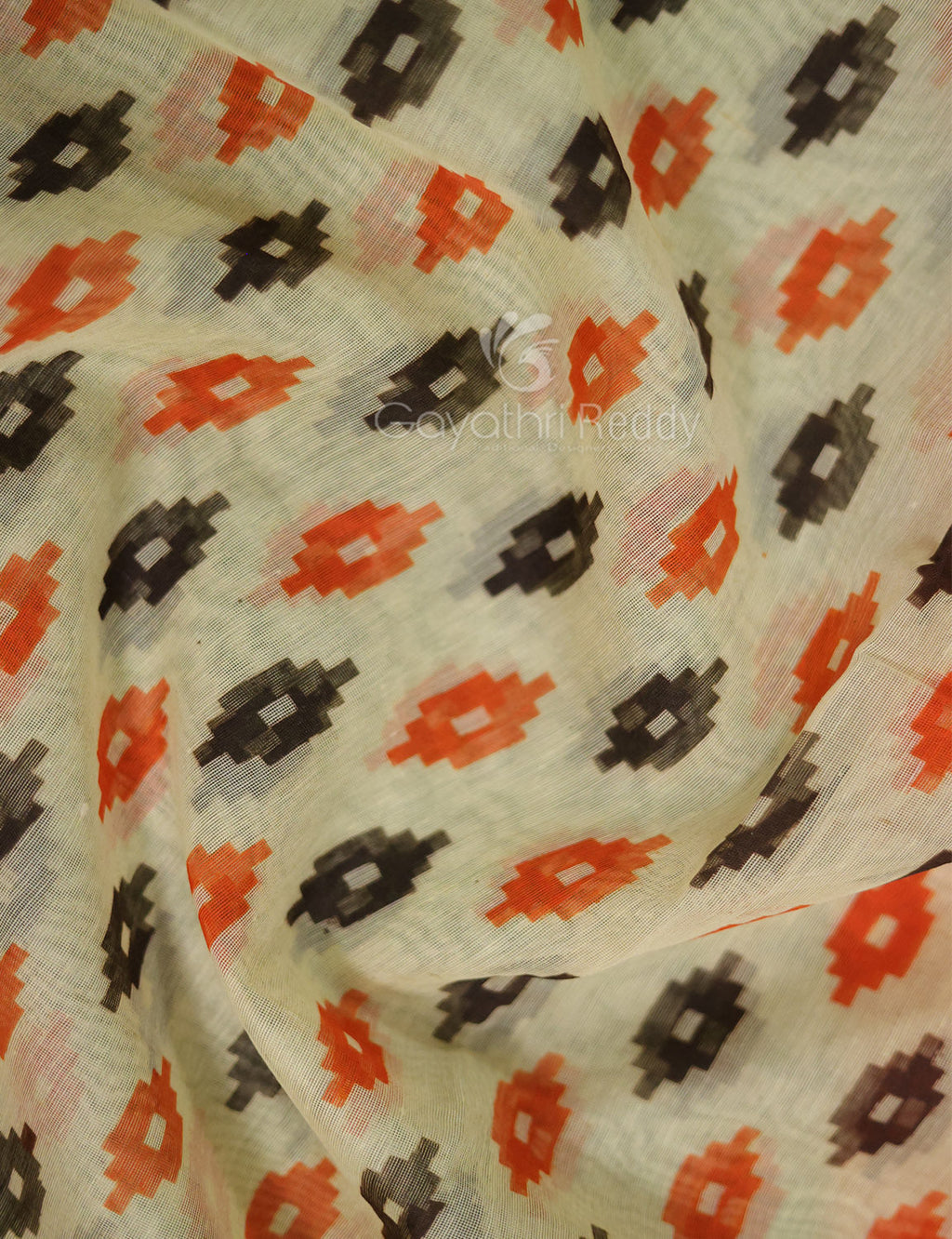 Shades of Cream And Orange Colour Blouse Patola Print Semi Chanderi Saree By Gayathri Reddy Designer Studio | Grocsy
