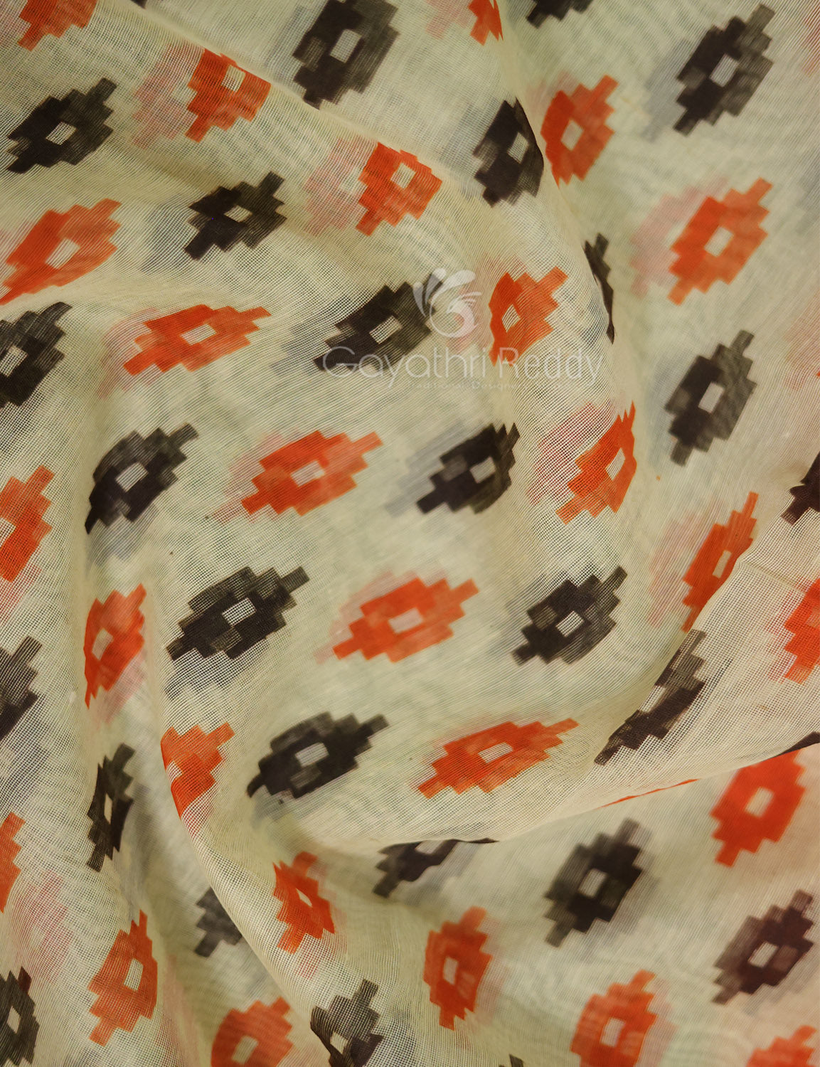 Shades of Cream And Orange Colour Blouse Patola Print Semi Chanderi Saree By Gayathri Reddy Designer Studio | Grocsy