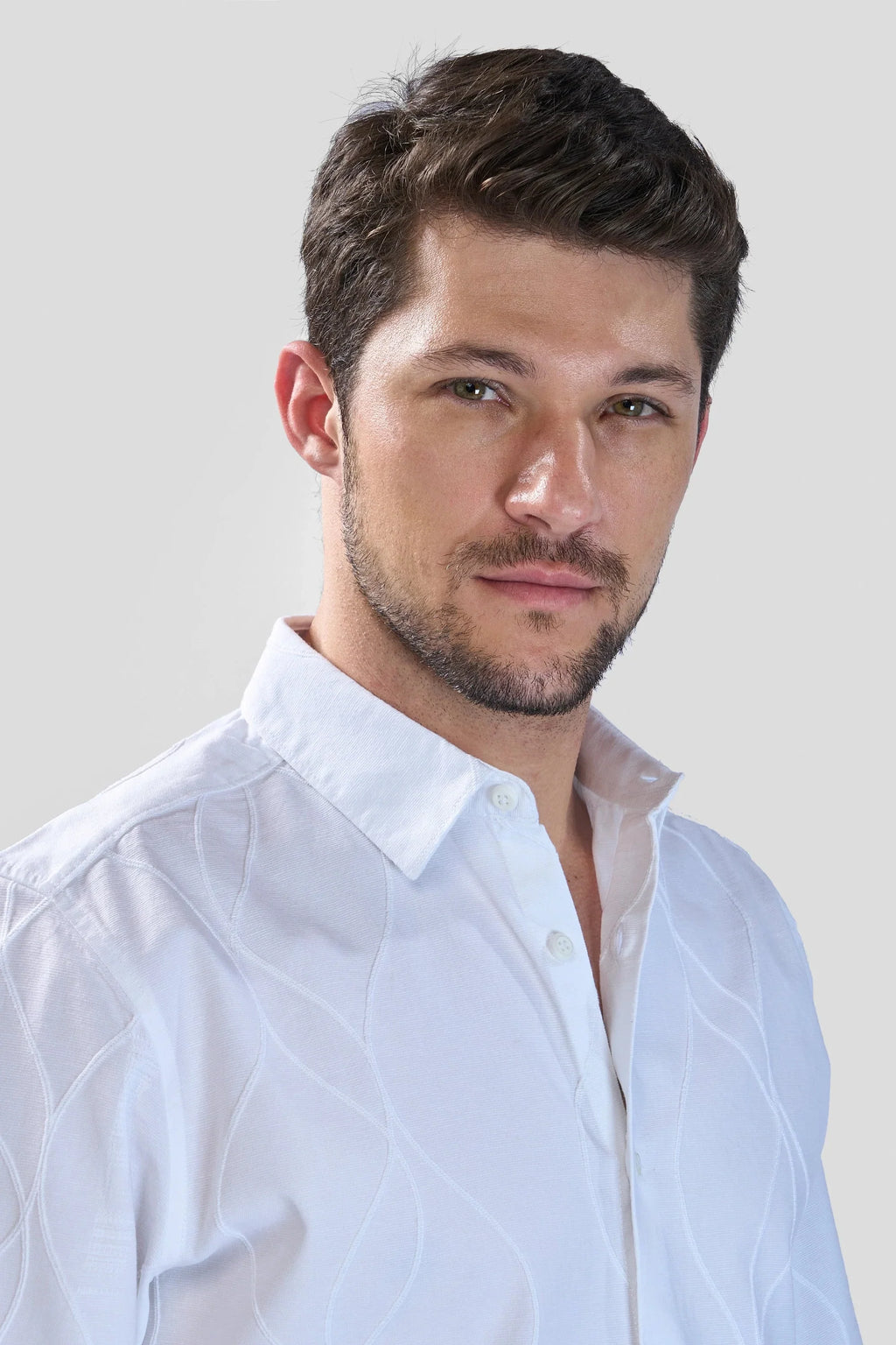 Xkind White Embroidery Full Sleeve Shirt | Grocsy