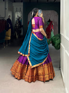Lorenvalley Fashion Purple Narayan Pet Silk Zari Weaving Work Lehenga Choli with Dupatta | Grocsy