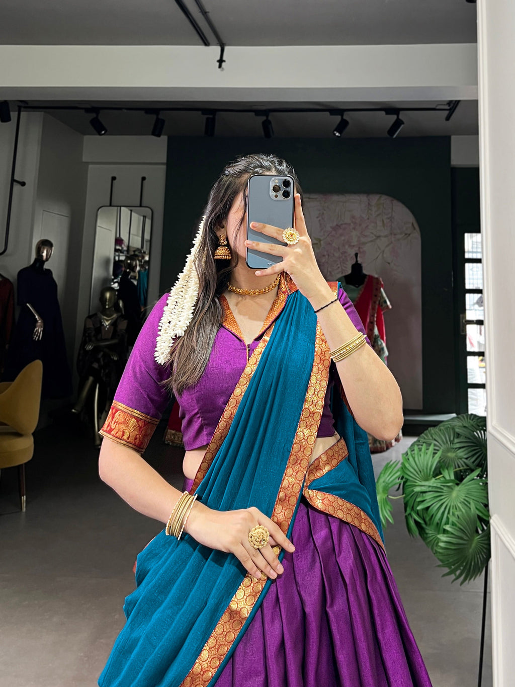 Lorenvalley Fashion Purple Narayan Pet Silk Zari Weaving Work Lehenga Choli with Dupatta | Grocsy